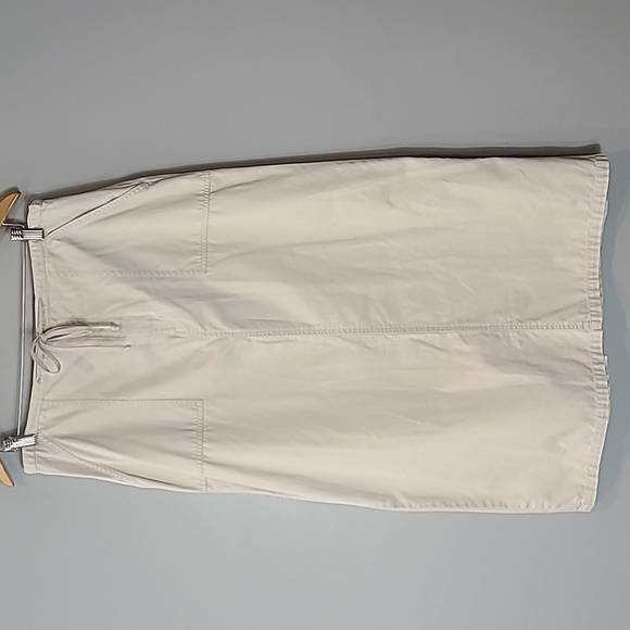 Eddie Bauer Y2K Maxi Skirt Sz 14 Vintage Minimalist Comfy Cream Preppy Academia - Picture 1 of 10